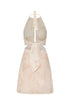 San Agustin Pleated Cotton Mini Dress / Ivory Guayacan